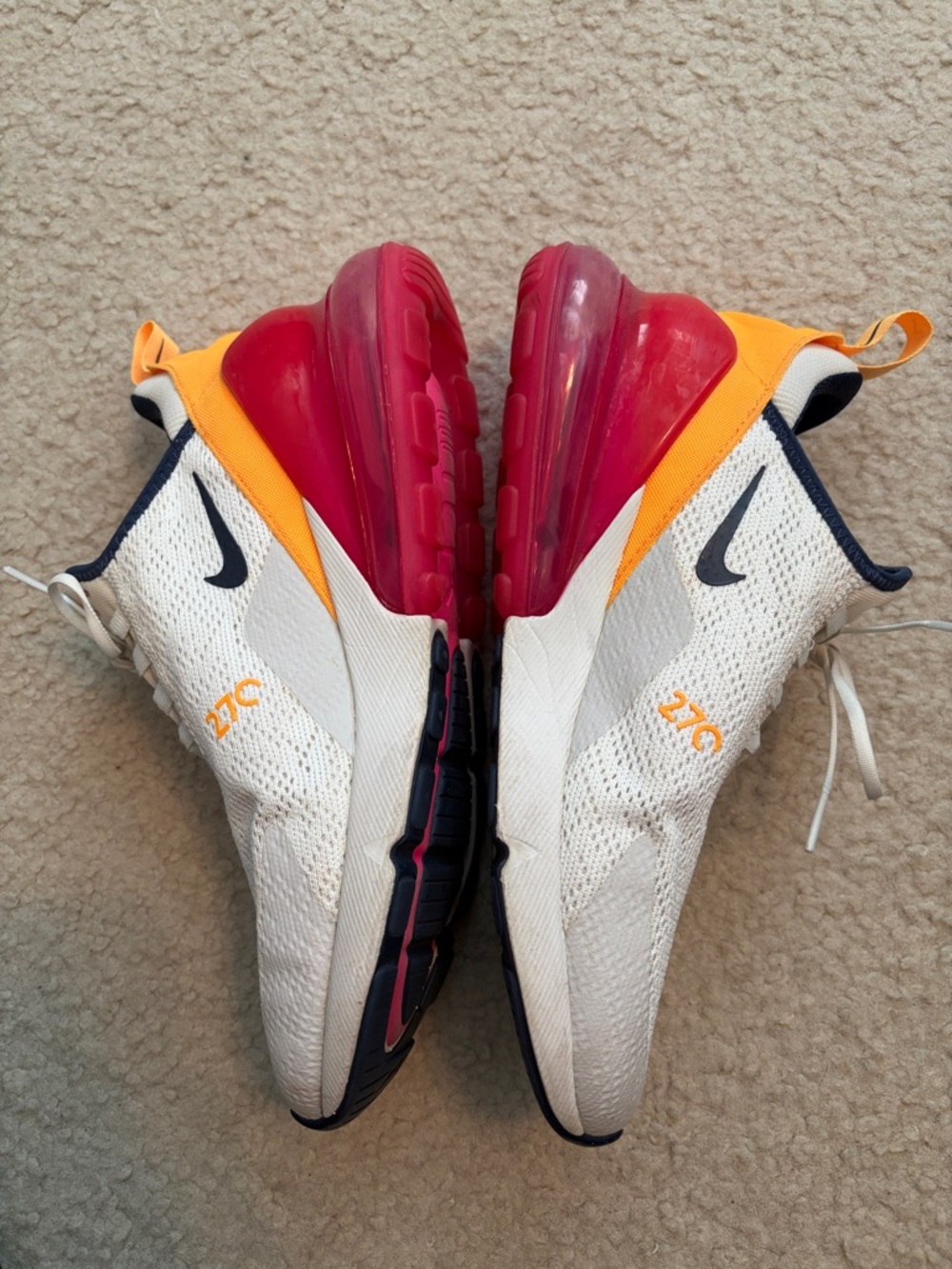 Women’s Nike Air Max 270- white, navy, yellow and pink size 9.5 - Picture 3 of 8